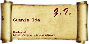 Gyenis Ida névjegykártya